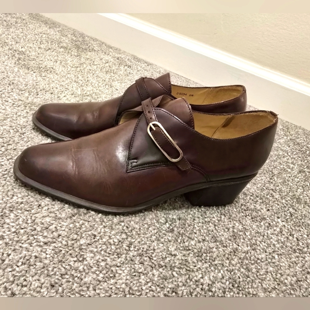 Hilard & Hanson Leather Loafers Chocolate  Brown Ladies Size 8 Coastal Nautical